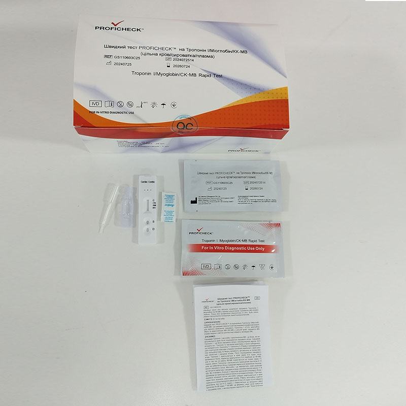 Швидкий тест PROFICHECK на Тропонін І/Міоглобін/КК-МВ (цільна кров/сироватка/плазма)